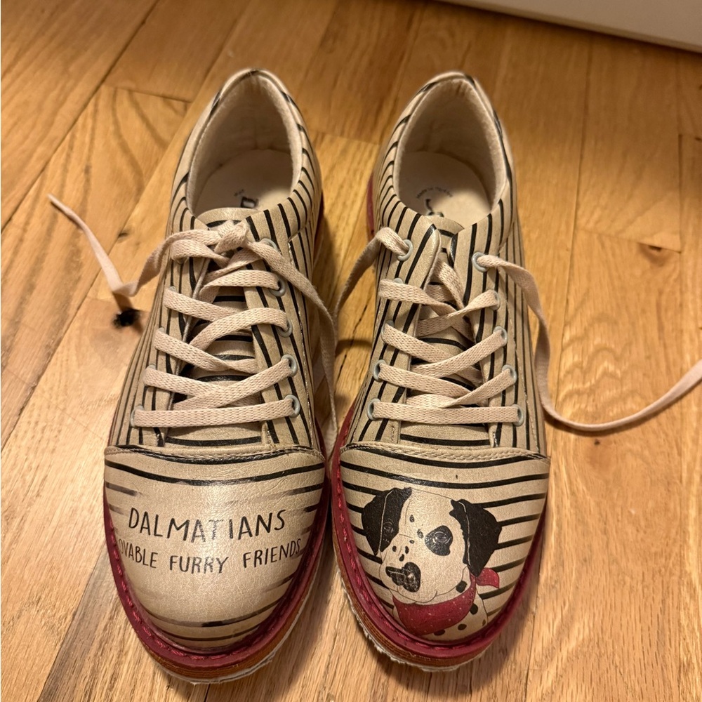 Striped Dalmatian Print Sneakers